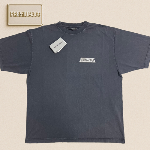 Balenciaga Ink Letter Vinyl Short Sleeve Shirt