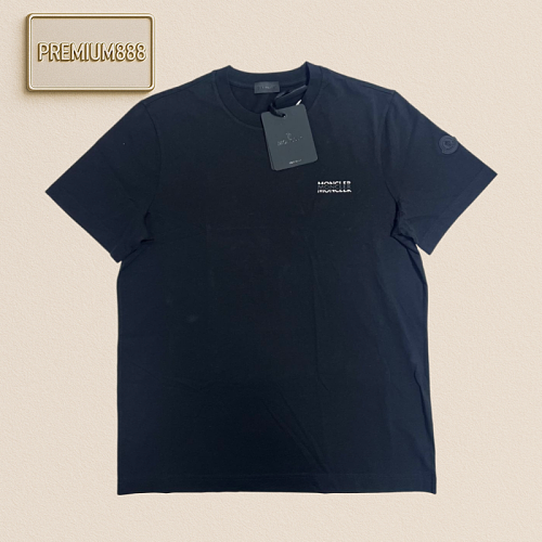 Monkou Two-color Stamped Letters Short Sleeve Shirt
