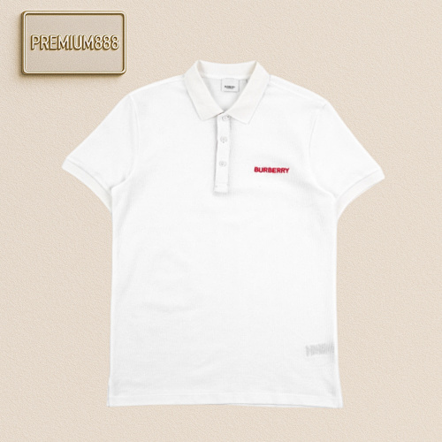 Burberry BB R Embroidered Piqué Mesh Cotton Polo Shirt