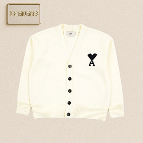 Ami Heart-shaped Wool Cardigan Coat