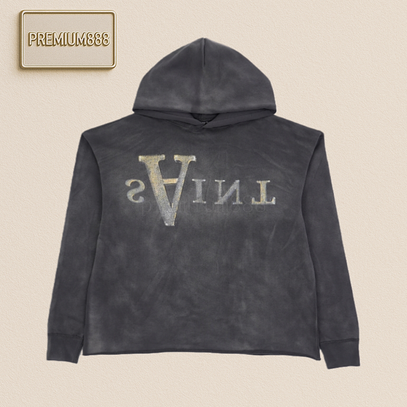 Saint Michael Bullet Screen Madonna Printed Hooded Sweatshirt