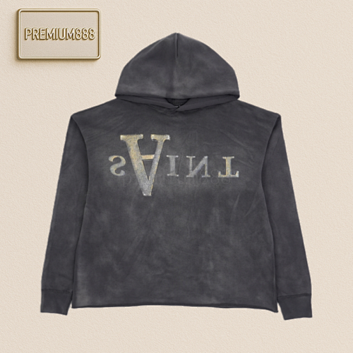 Saint Michael Bullet Screen Madonna Printed Hooded Sweatshirt