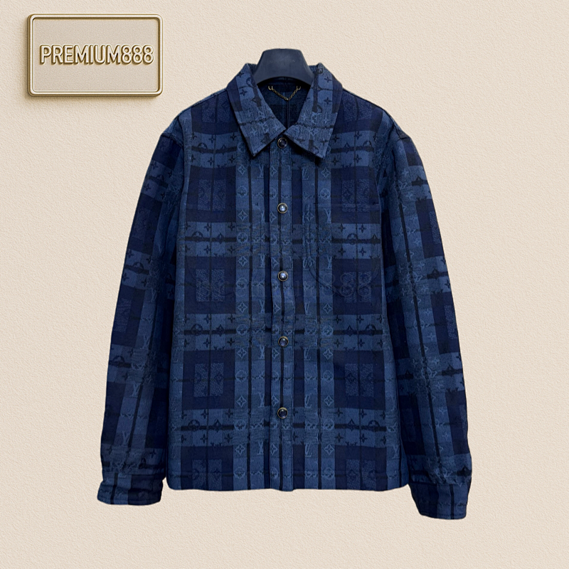 1v Louis Check Jacquard Denim Jacket