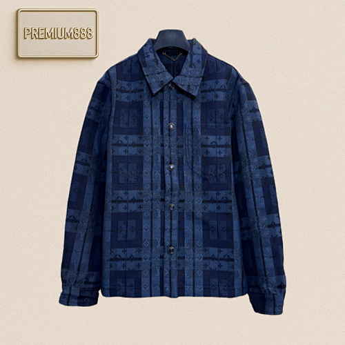 1v Louis Check Jacquard Denim Jacket