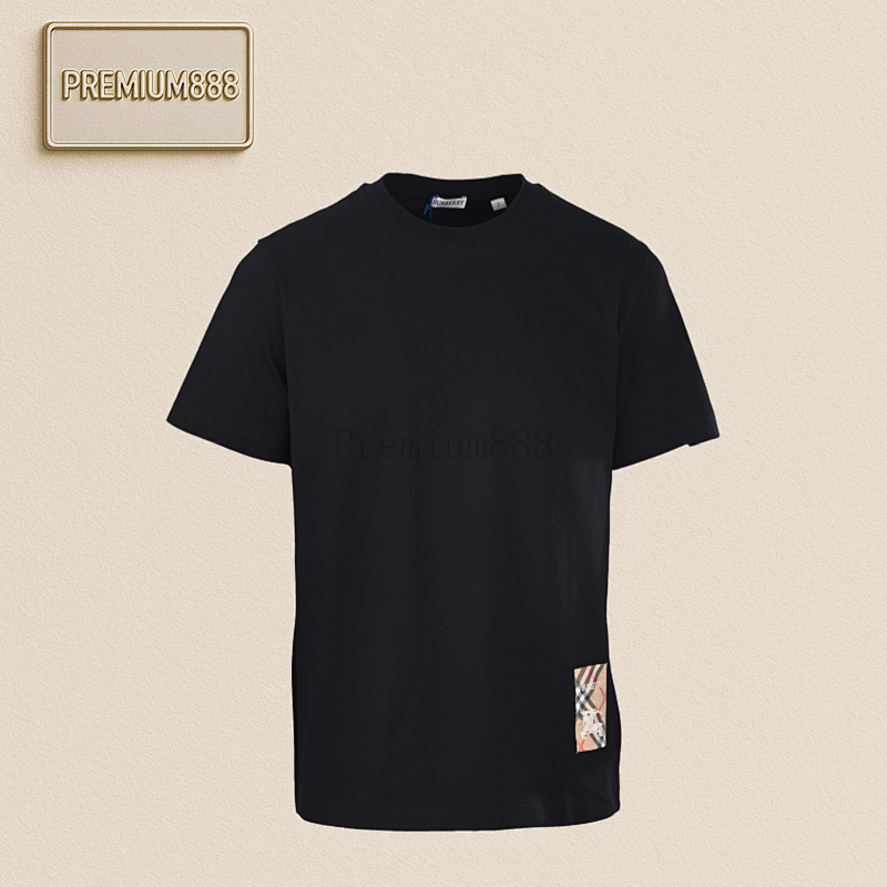 Burberry Bbr Short Sleeve T-shirt With Plaid Bottom Label