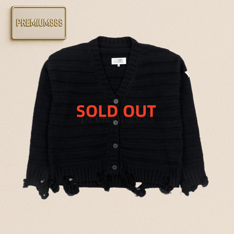 MM6 Wool Blend Destruction Cardigan Jacket