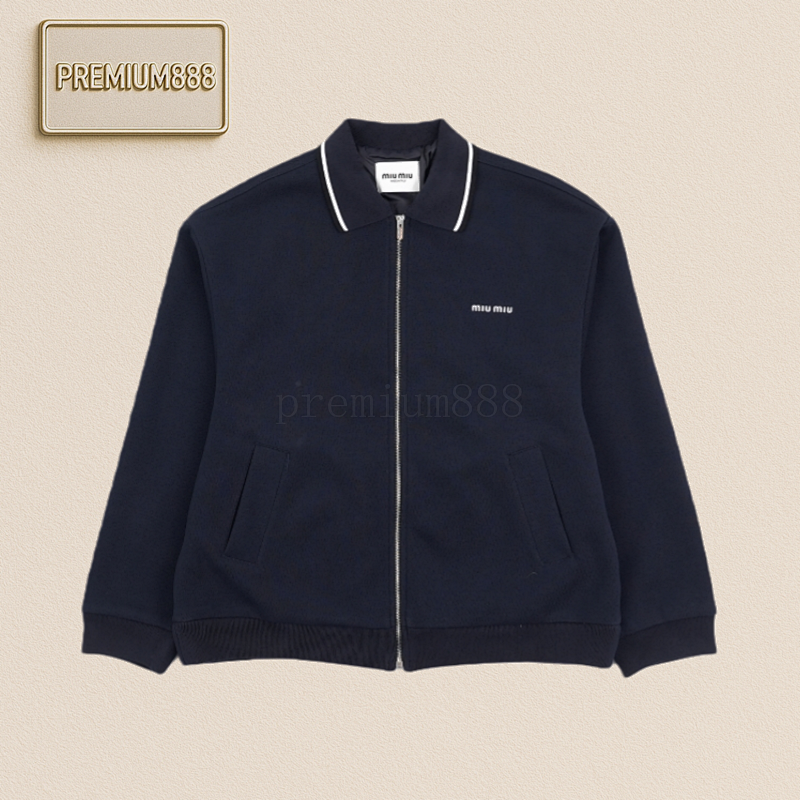 Miu Miu Striped Lettered Collar Jacket
