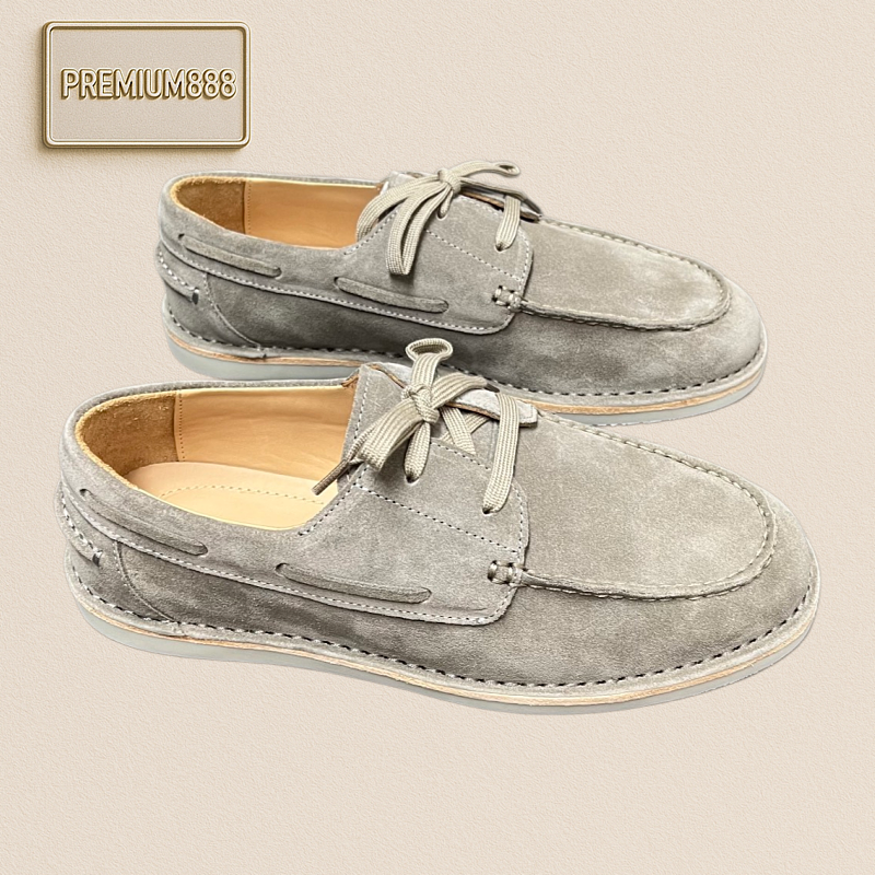 Prada Men's New Leather Loafers With Laces