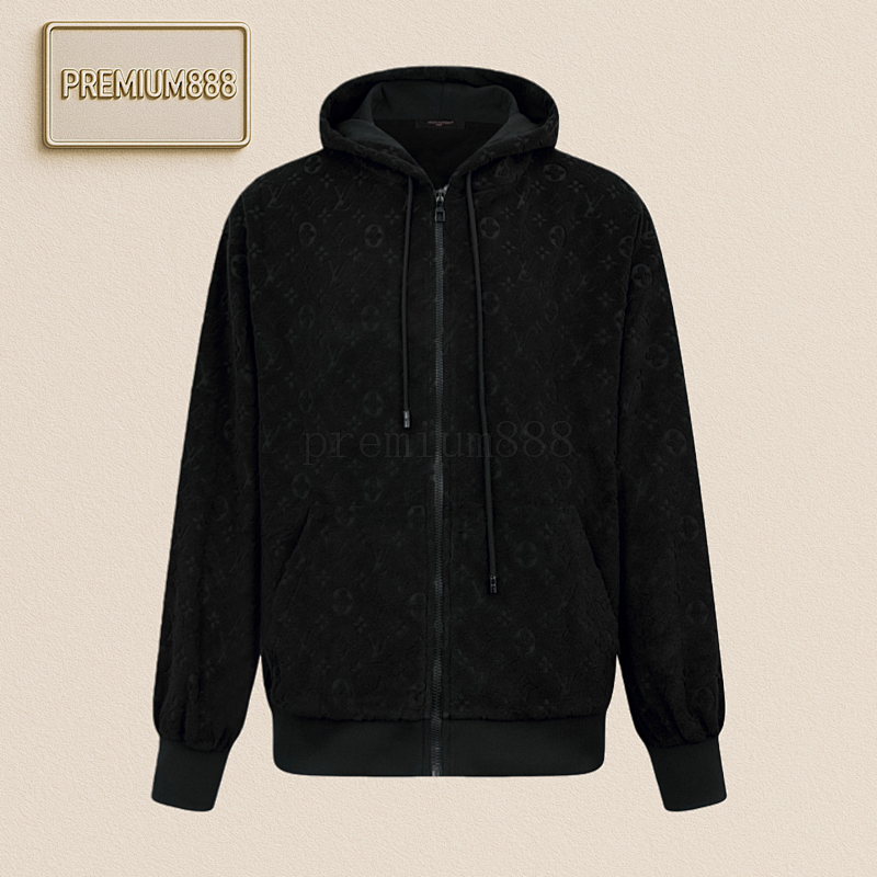 Louis Vuitton Full-printed Looped Fabric Zipper Jacket