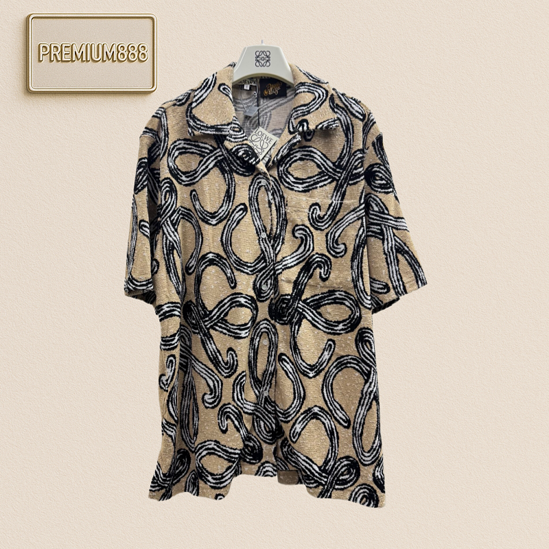 Loew Towel Cloth Cotton Jacquard Embroidered Short-Sleeved Shirt