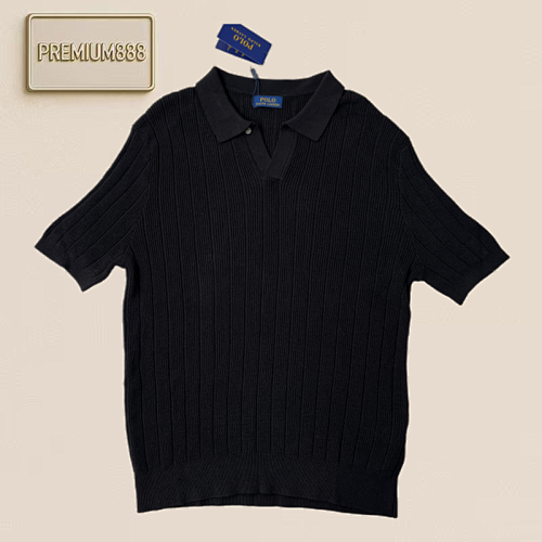 BC Two-color Linen Blend Striped Polo