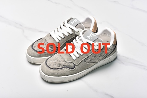 Louis Vuitton Stadium Fall Winter Men's Cowhide Suede Round-toe Lace-up Low-Top Board Shoe