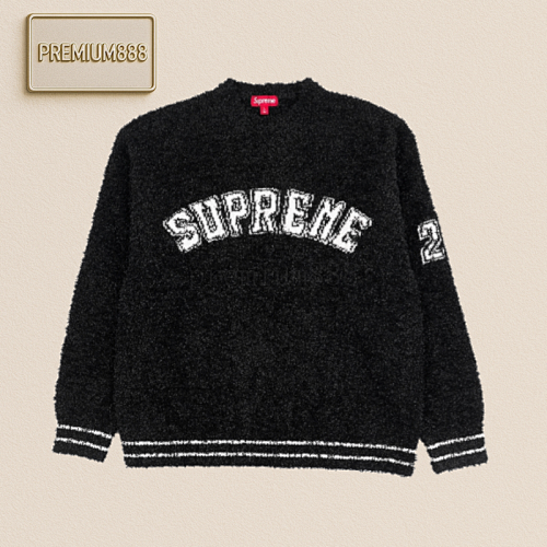 Supreme Sup 25Fw Arc-shaped Letter Plush Round-neck Sweater