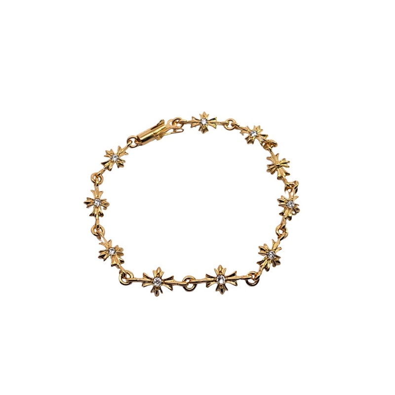 CH Rome Hearts Croix 22ct Gold-plated Cross Bracelet