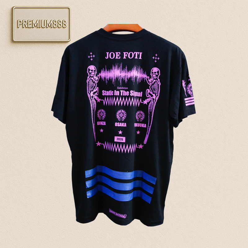 Chrome Hearts CH - Foti Super Limited Edition - Pink Horse-toe Skull - Black Short-Sleeve
