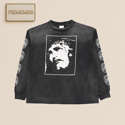 Long Sleeve With Saint Michael's Big Jesus Head Print