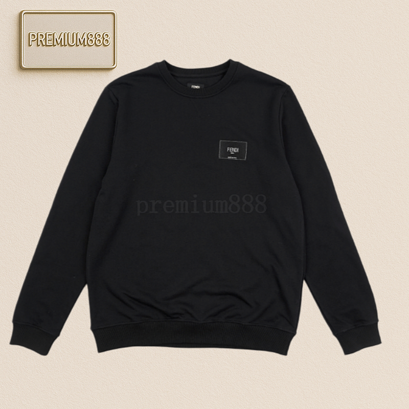 Fe Ndi Round Neck Sweatshirt With Front And Back Embroidered Logo