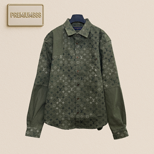 1v Louis Lapel Full-print Workwear Jacket Shirt