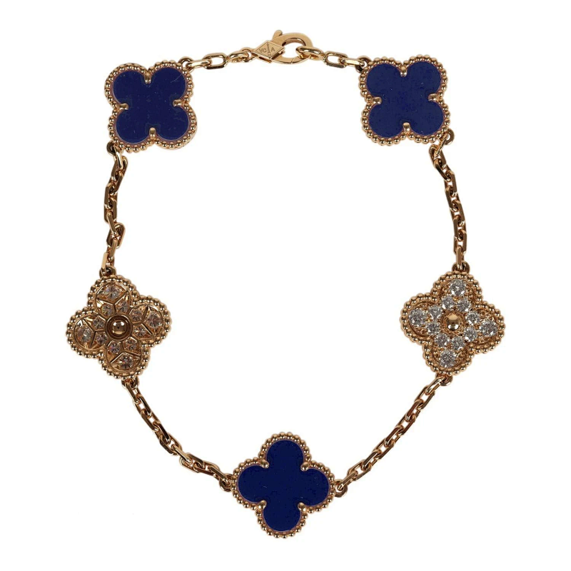 VC A Agate Four-Leaf Clover Lucky Bracelet