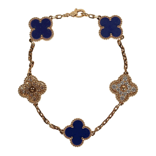 VC A Agate Four-Leaf Clover Lucky Bracelet