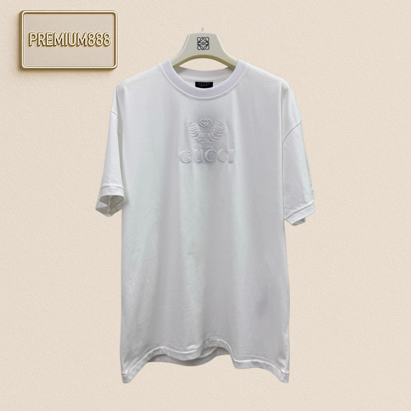 Gucci Wheat Letter Logo Embroidered Short-Sleeved T-Shirt