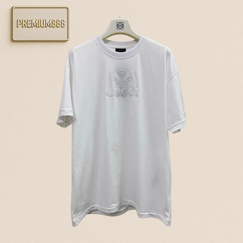 Gucci Wheat Letter Logo Embroidered Short-Sleeved T-Shirt