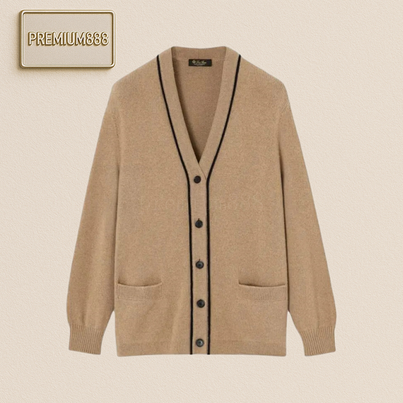 Lp Australian Wool Flower Brown Mid-length Knitted Cardigan