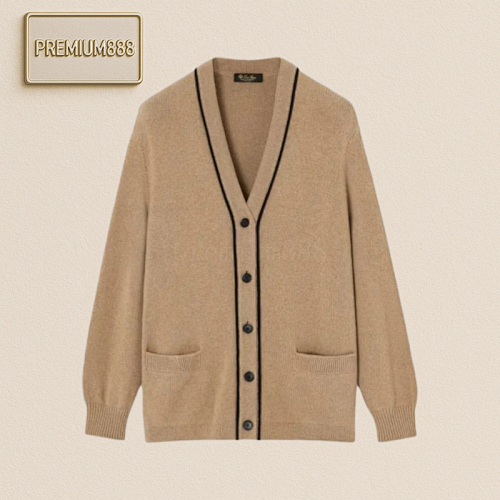 Lp Australian Wool Flower Brown Mid-length Knitted Cardigan