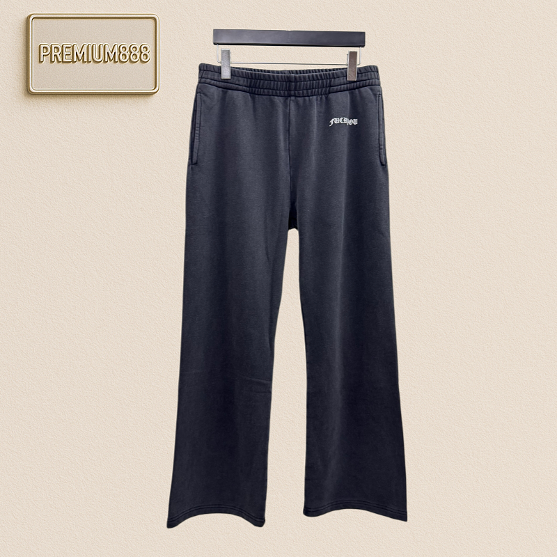 Chrome Hearts CH Crocin Sanskrit Letter Embroidered Washed Antique Pants