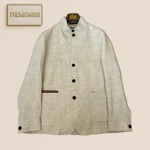 Zegna Jenia Notched Linen Casual Jacket