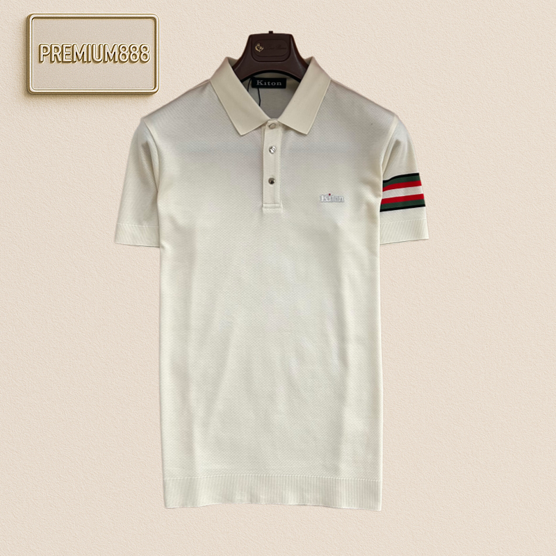 Kiton Classic Embroidered Beaded Polo Shirt