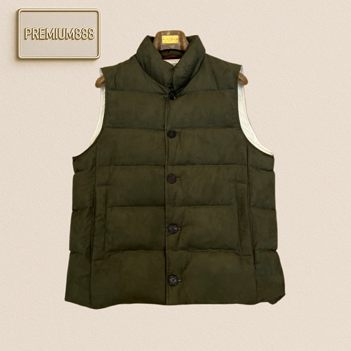 BC Brunello Leather Collar Buttoned Casual Down Jacket