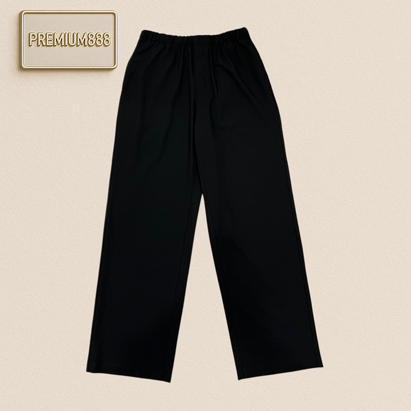 The Row Stretch Waist Mixed Fiber Wide Leg Casual Pants