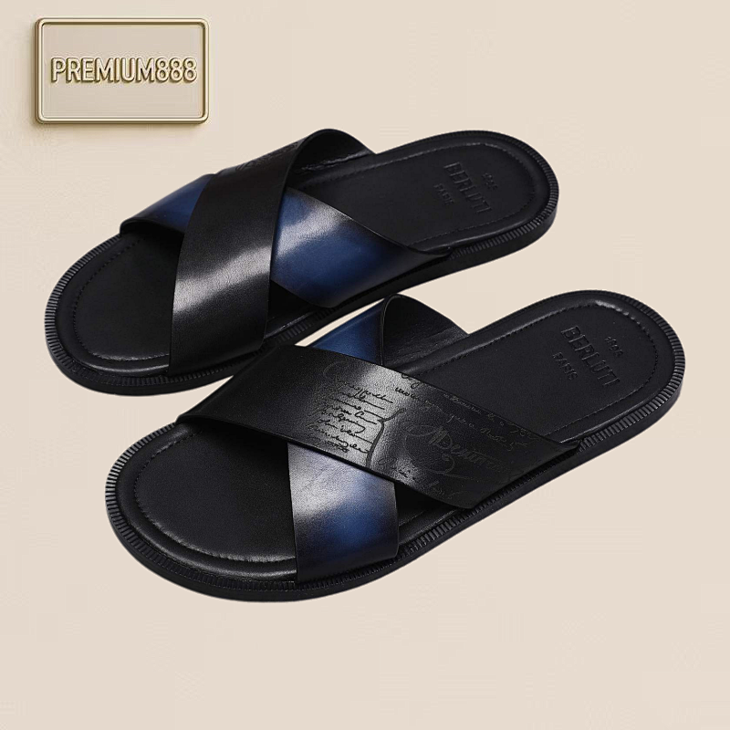 Arrival Spring-Autumn Series Italian-made Egio Sole Egio Written Leather Sandals The Upper