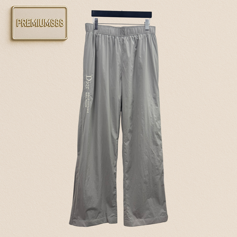 Dio Di O - Embroidered Nylon Casual Pants With Lettering On The Waistband And Legs Located