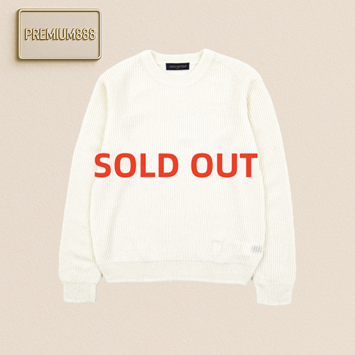 Louis Vuitton LV Coarse Needle Thread Knitted White Sweater