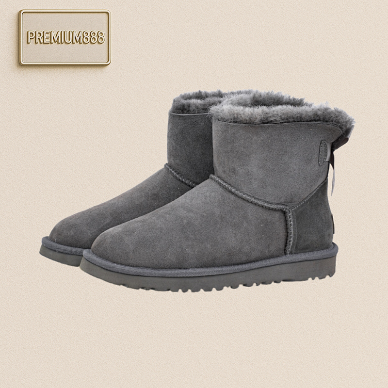 Ugg Bailey Mini Bow Sheepskin One-piece Snow Boots For Women