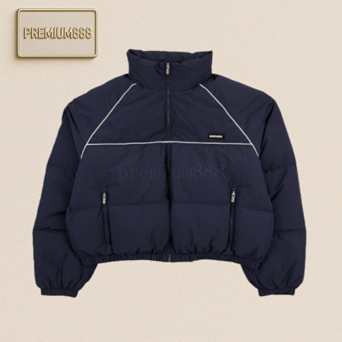Miu 25Fw Miu Small Label Tied Short Down Jacket