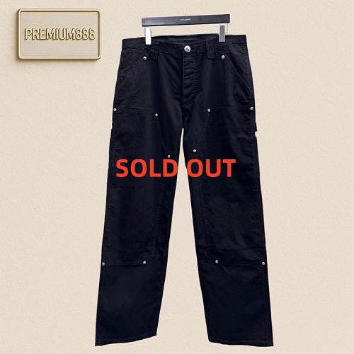 Chrome Hearts CH Crozin Knee-Buckle Cross-Strip Button Work Pants
