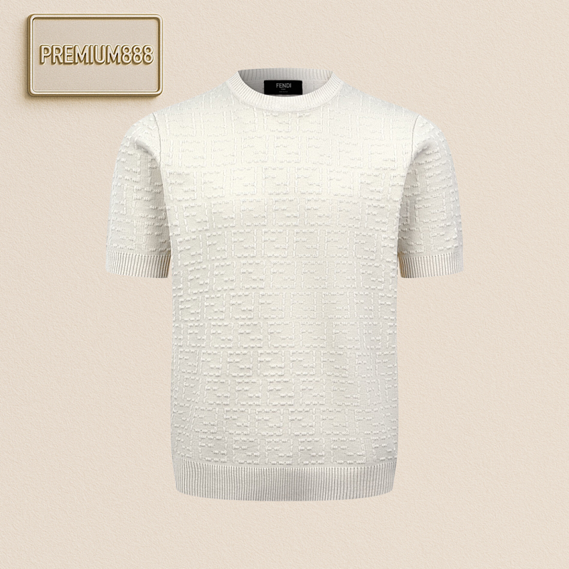 Fendi Fe Ndi Selleria Full-print FF Knitted Short Sleeves