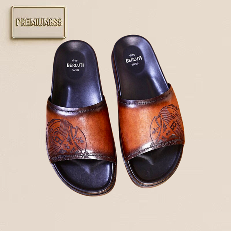 Arrival Spring And Autumn Series Italian-made Egio Sole Egio Written Leather Sandals The U