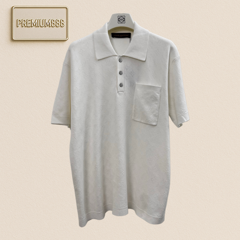 Louis Vuitton LV Jacquard Printed Open Pocket Knitted Short-sleeved Shirt