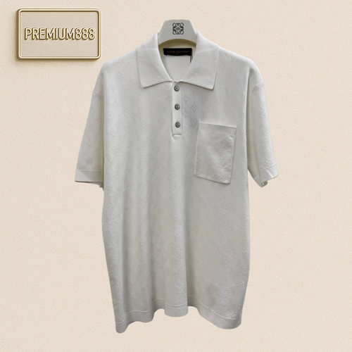Louis Vuitton LV Jacquard Printed Open Pocket Knitted Short-sleeved Shirt