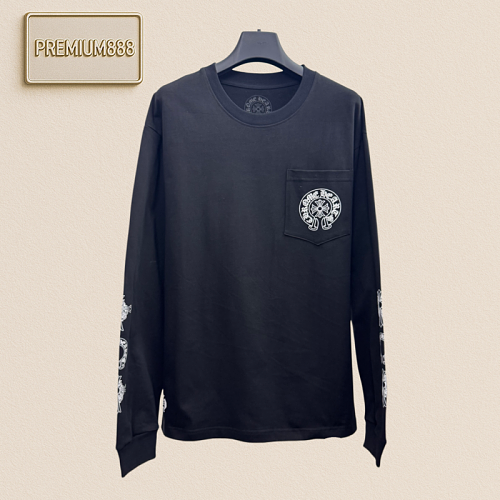 Chrome Hearts CH Crocin Sanskrit Letter Embroidery Long-Sleeved T-Shirt