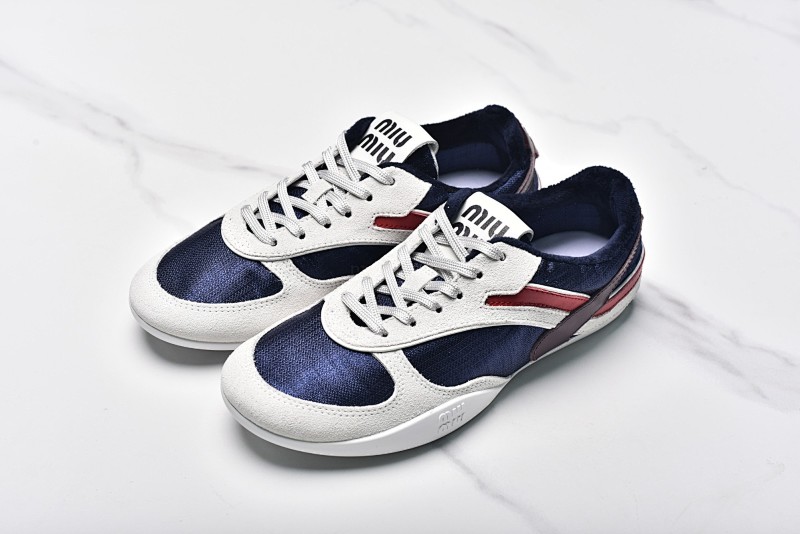 Miu Gymnasium Suede With Round Toe Lace-up Shoes With Low Top Lifestyle Shoes For Men And
