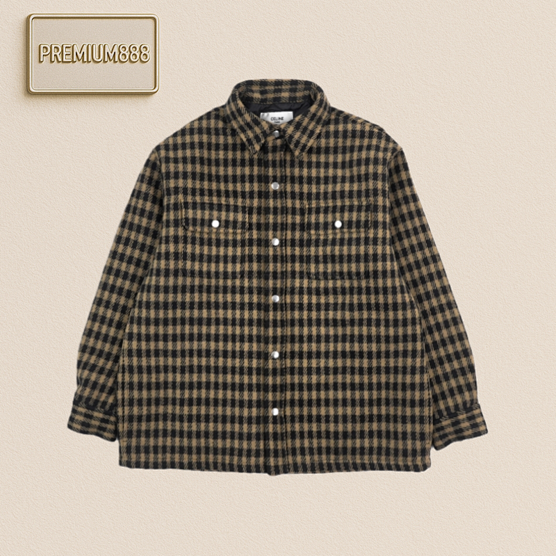 Celine Plaid Wool Jacket