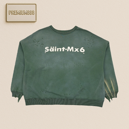 Saint Michael 24Fw Chaos Letter Print Round Neck Hoodie