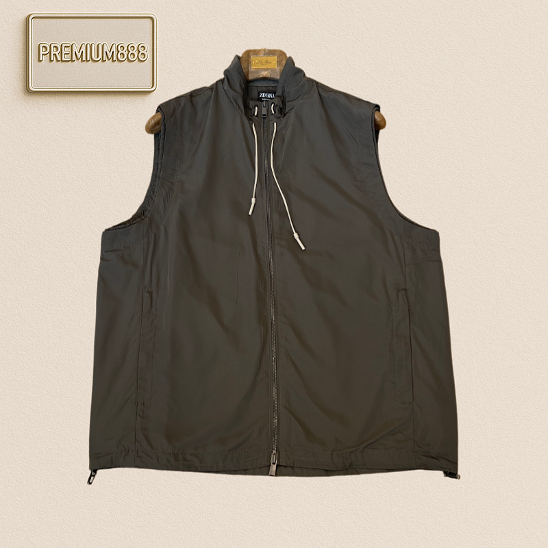 Zegna Jenia Stand-up Collar Double Drawstring Casual Jacket