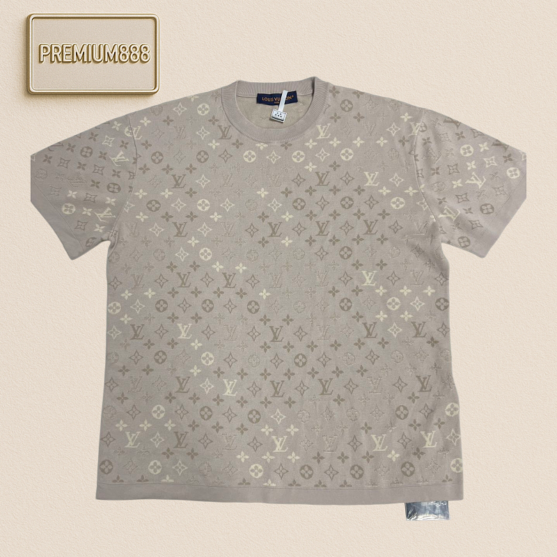 Full-Printed Jacquard Knitted Short Sleeve Shirt