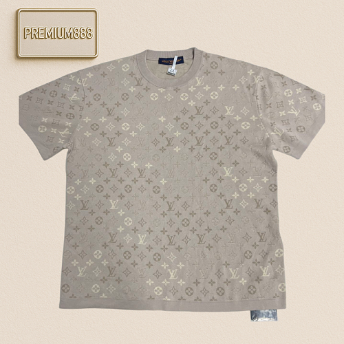 Full-Printed Jacquard Knitted Short Sleeve Shirt